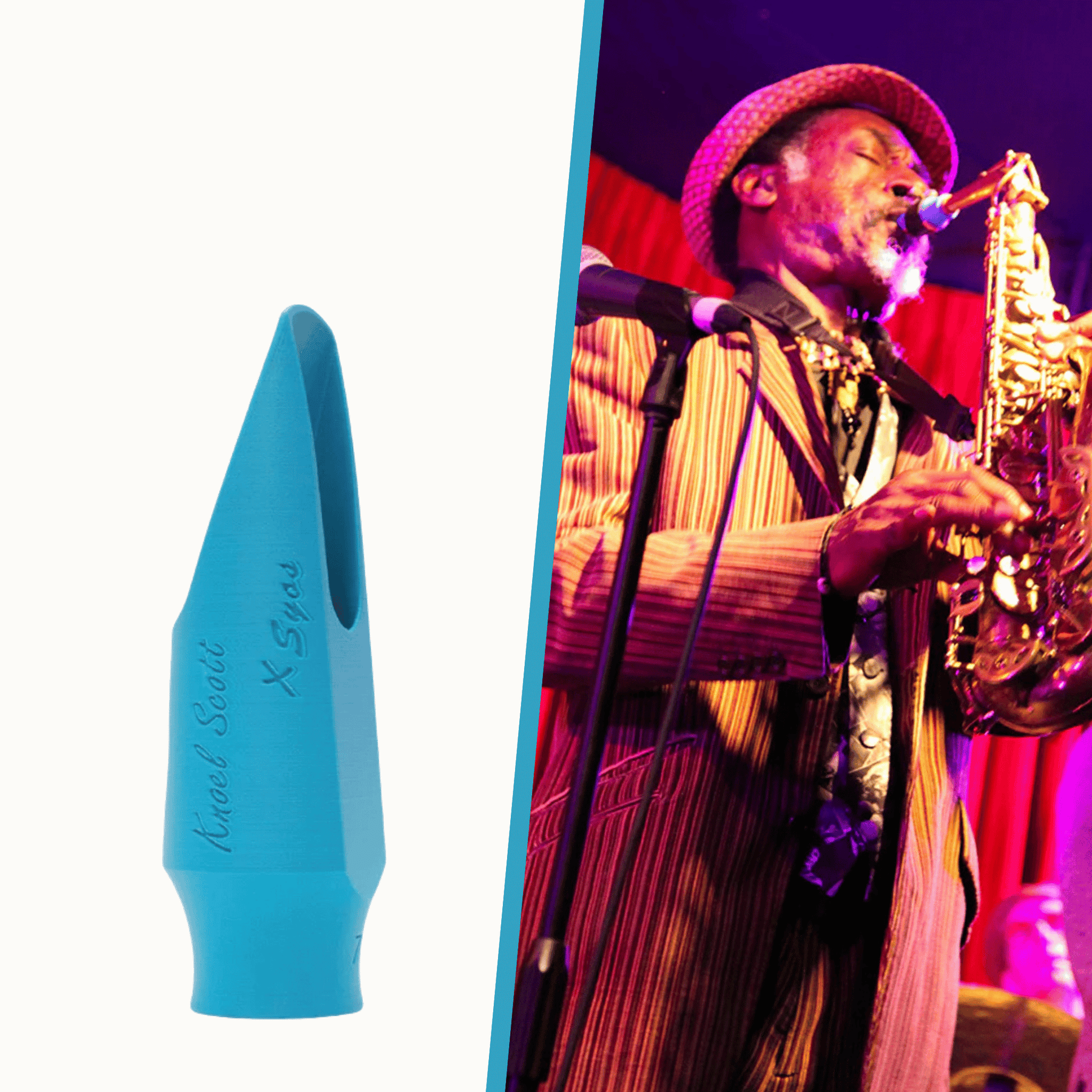 Knoel Scott's (Sun Ra Arkestra) alto saxophone mouthpiece by Syos Knoel Scott's (Sun Ra Arkestra) alto saxophone mouthpiece by Syos