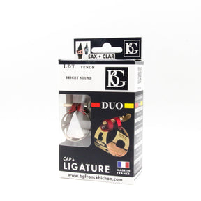 Ligature BG DUO plaquée argent pour saxophone ténor