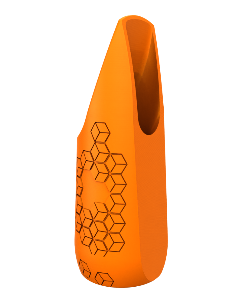 Soprano Custom Saxophone Mouthpiece by Syos - Lava Orange / Cells