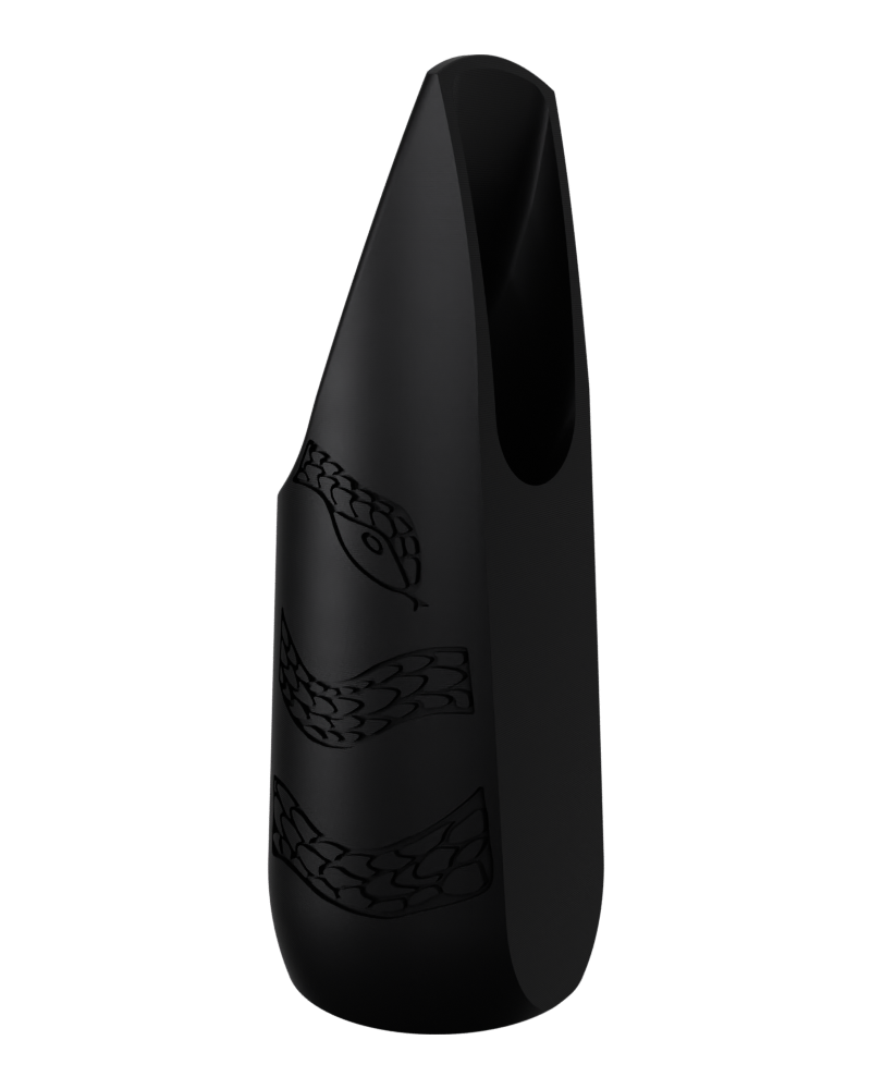 Soprano Custom Saxophone Mouthpiece by Syos - Pitch Black / Snake